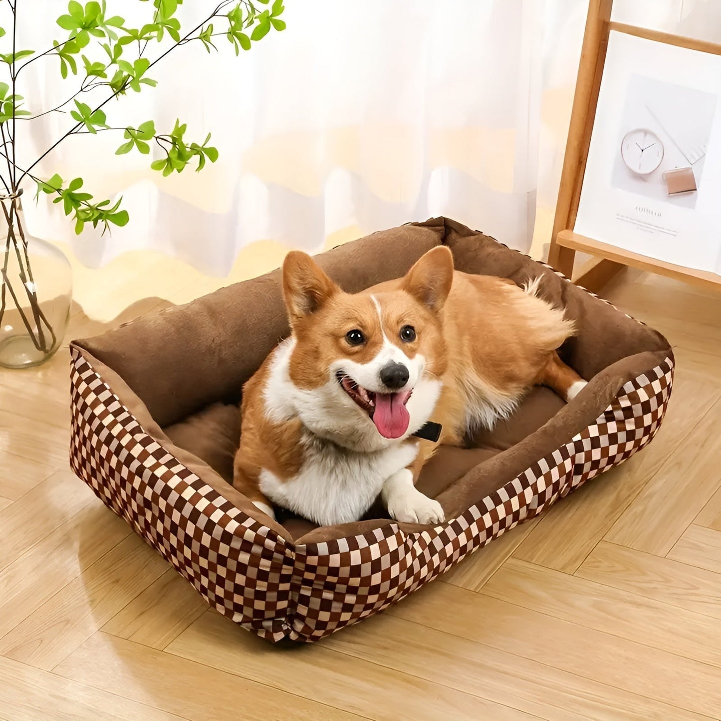 SnuggleSquare Plush Dog Bed | Comfort & Durability