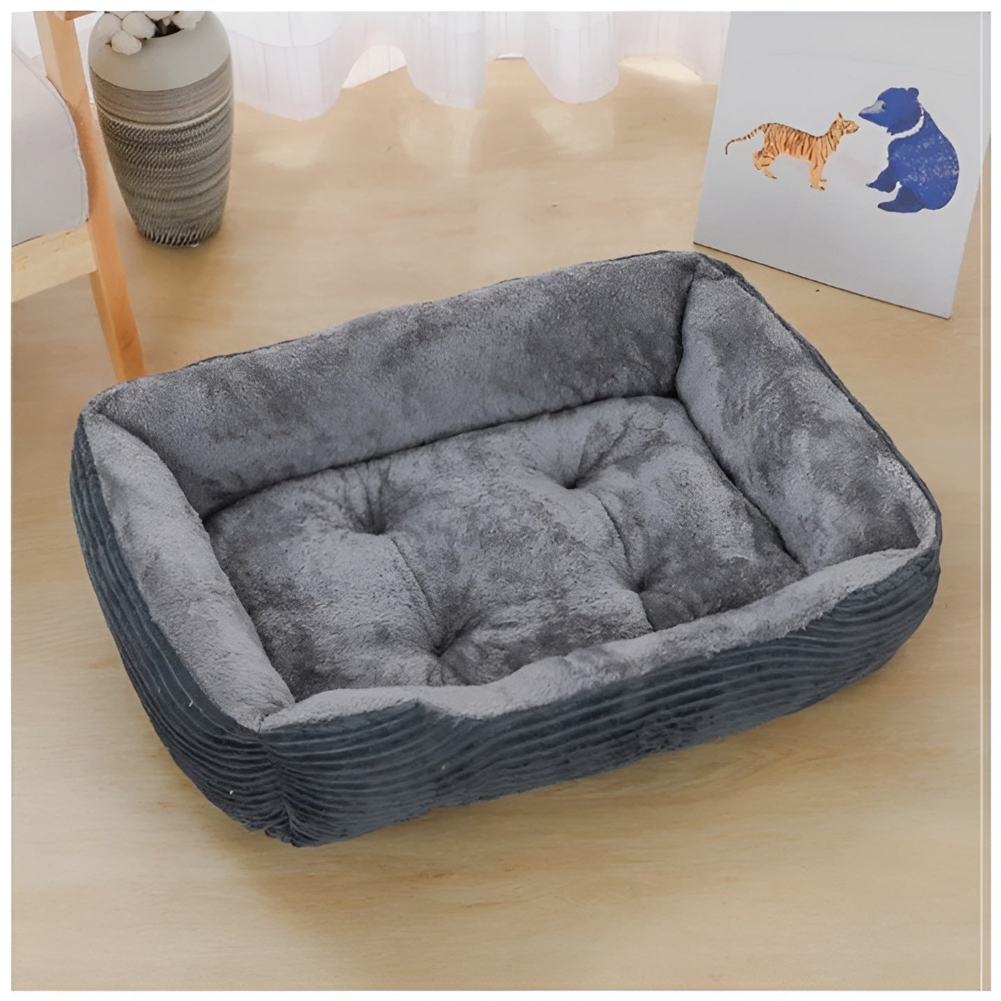SnuggleSquare Plush Dog Bed | Comfort & Durability
