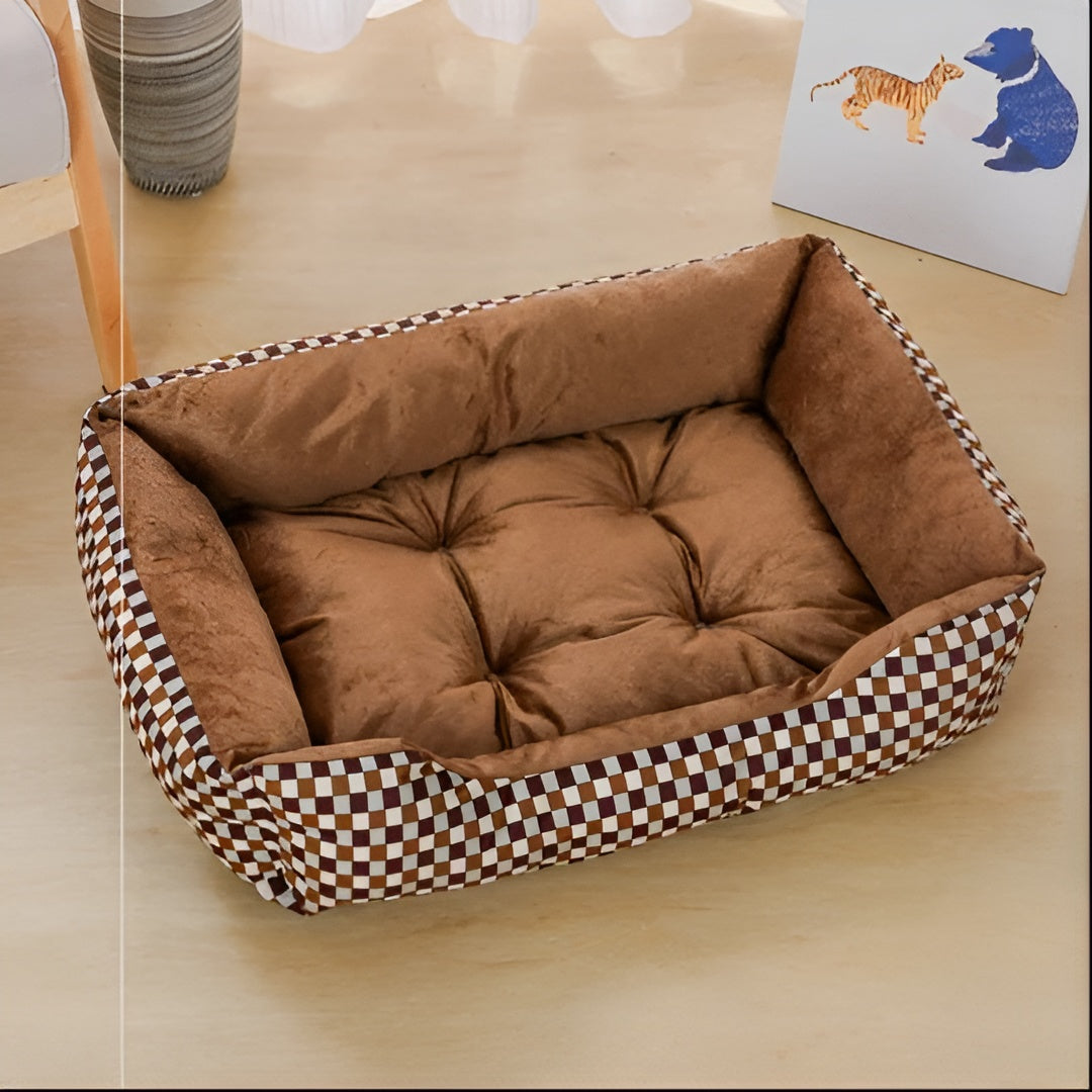 SnuggleSquare Plush Dog Bed | Comfort & Durability