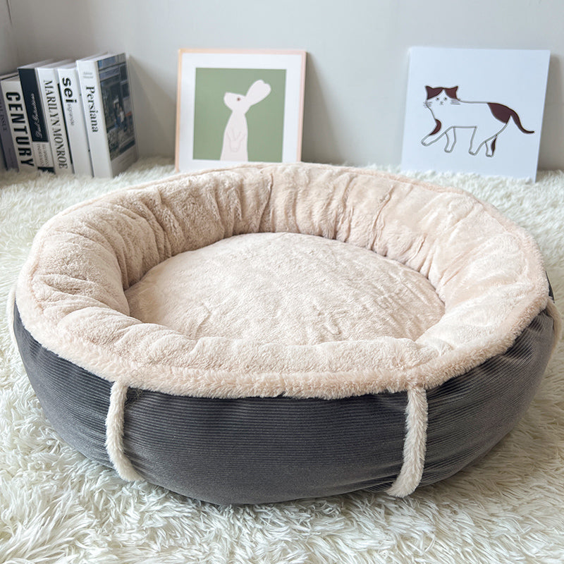 Faux Fur Cozy Round Dog Bed