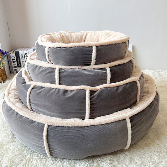 Faux Fur Cozy Round Dog Bed