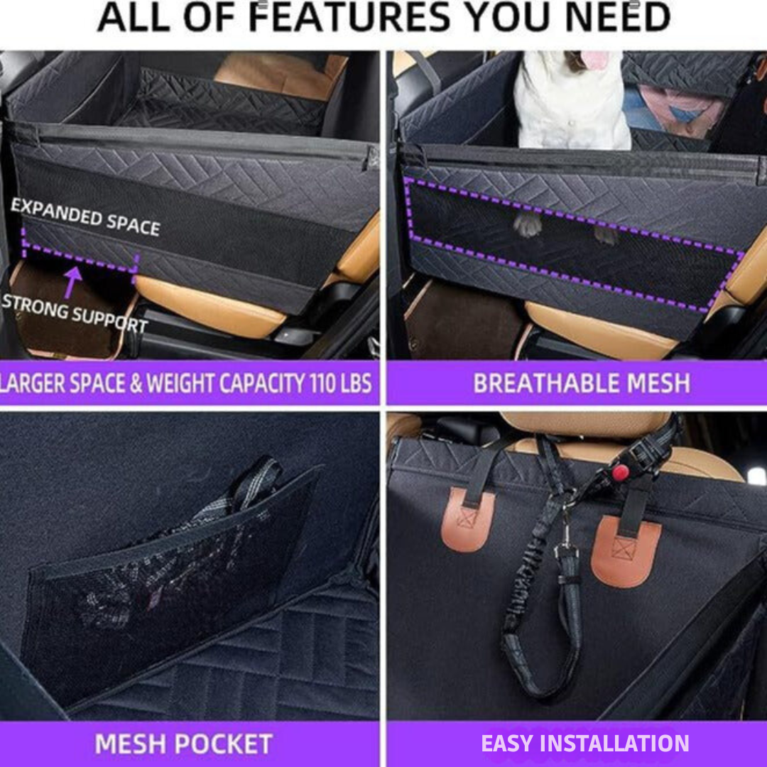 TailSafe - Hard Bottom Single Car Seat Extender for Dogs